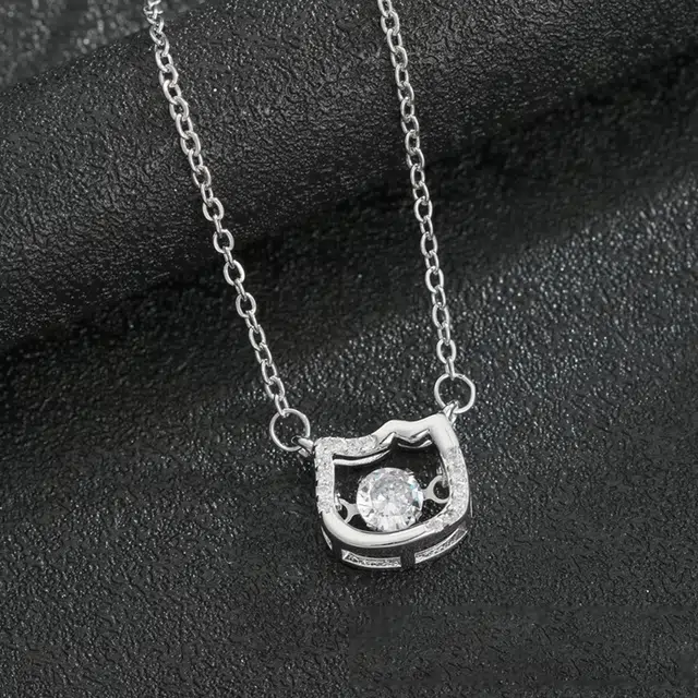 【S925银|甄选高品质】 金师傅 闪耀猫咪锁骨链 跳动的心 森系甜美可爱萌趣招财猫卡通灵动 创意简约百搭小众高级#好运 琉璃 项链 女款