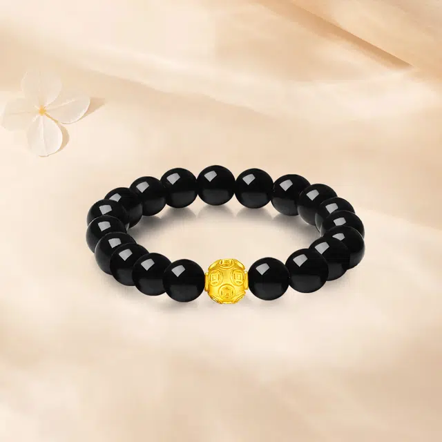 【999金珠|限量赠·最佳爸爸证】 金师傅 高品质金钱珠转运 招财纳福财运亨通新中式国潮高级气质百搭复古 玛瑙 手串 男女同款情侣款