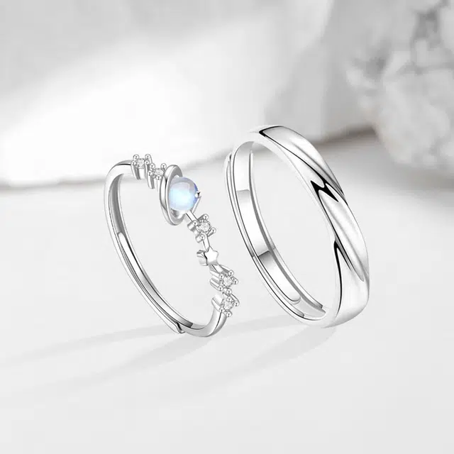 【高品质|怦然心动】 金师傅 恋爱星球对戒 莫比乌斯浪漫梦幻幻彩时尚小众轻奢气质甜美百搭 玻璃猫眼 可调节戒指 男女同款情侣款