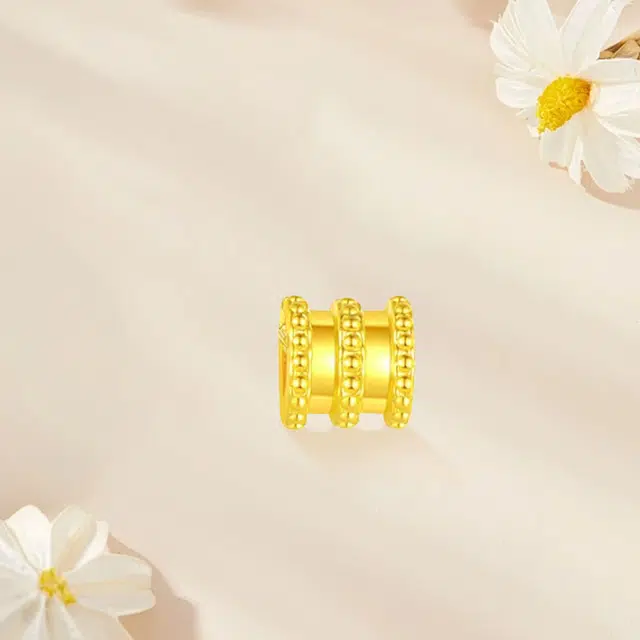 【S999纯黄金 甄选高品质】 金师傅 小蛮腰 好运莲莲吉祥如意新中式国潮气质简约百搭保值储存 足金 一口价 黄金珠串 男女同款情侣款