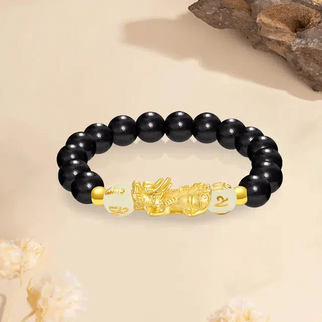 金师傅 六字箴言貔貅 新中式复古 招财纳福 黑檀 手串 男女同款情侣款