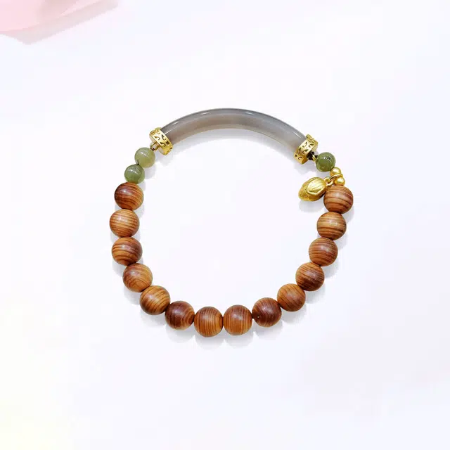 【甄选高品质】 金师傅 莲蓬半镯手链 好运莲莲时来运转 新中式古风气质禅意气质简约百搭小众#好运 檀木 手串 男女同款情侣款