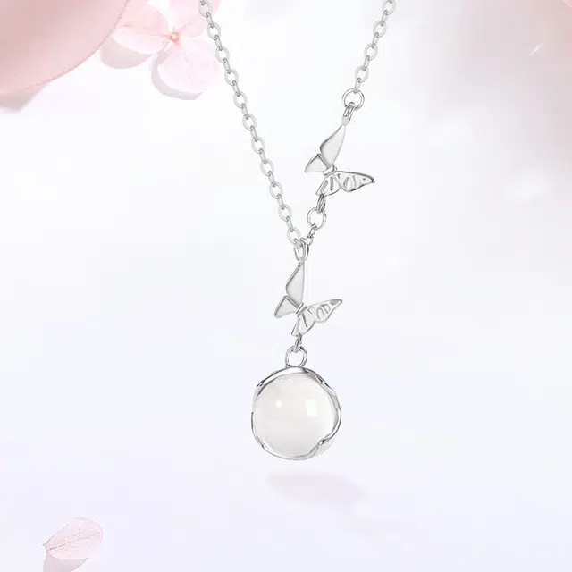 【精选高品质】 金师傅 羽你相伴 天使之羽吊坠 跳动的心梦幻森系浪漫 气质优雅甜美简约百搭 小众轻奢设计高级#好运 玻璃猫眼 项链 女款