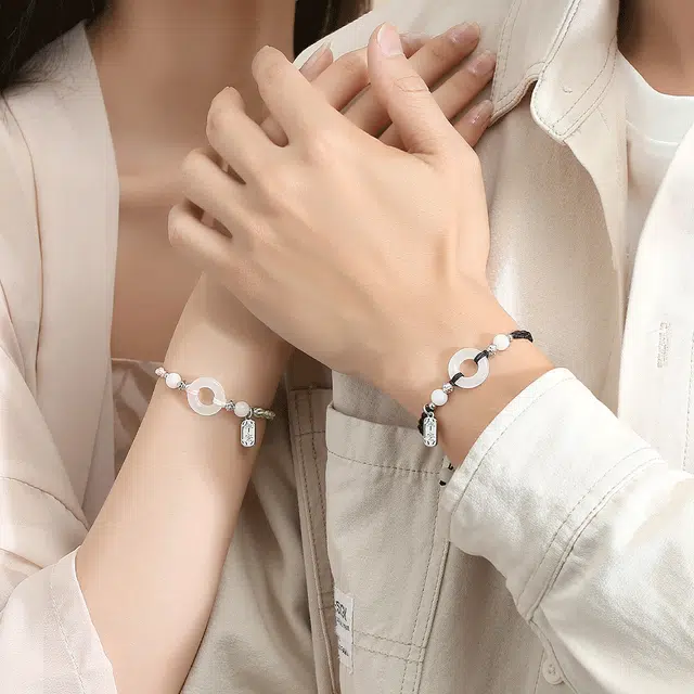 【S925银|甄选高品质】 金师傅 平安扣手链 招财转运平安喜乐时来运转 新中式国潮简约气质小众高级百搭#好运 玉髓 手绳 男女同款情侣款
