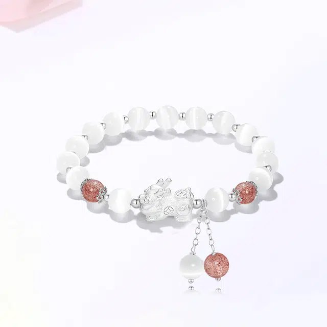 【S999足银|甄选高品质】 金师傅 貔貅流苏 招财纳福时来运转 财运亨通新中式国潮气质百搭小众高级#好运 玻璃猫眼 手串 男女同款情侣款