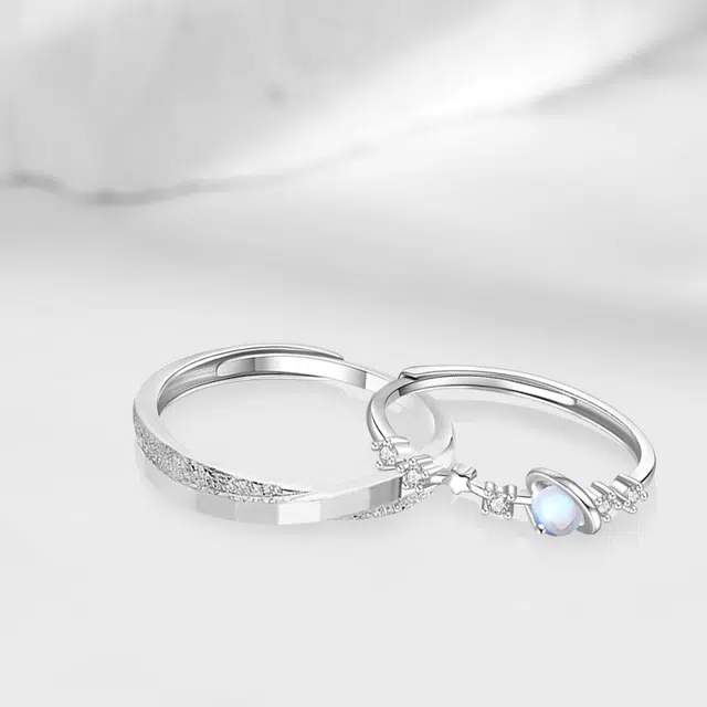 【高品质|怦然心动】 金师傅 恋爱星球对戒 莫比乌斯浪漫梦幻创意时尚精致小众轻奢气质甜美百搭 玻璃猫眼 可调节戒指 男女同款情侣款