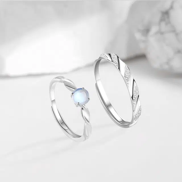 【精选高品质】 金师傅 爱意永恒对戒 幻彩星球浪漫时尚精致气质简约百搭 小众轻奢设计高级#好运 玻璃猫眼 可调节戒指 男女同款情侣款
