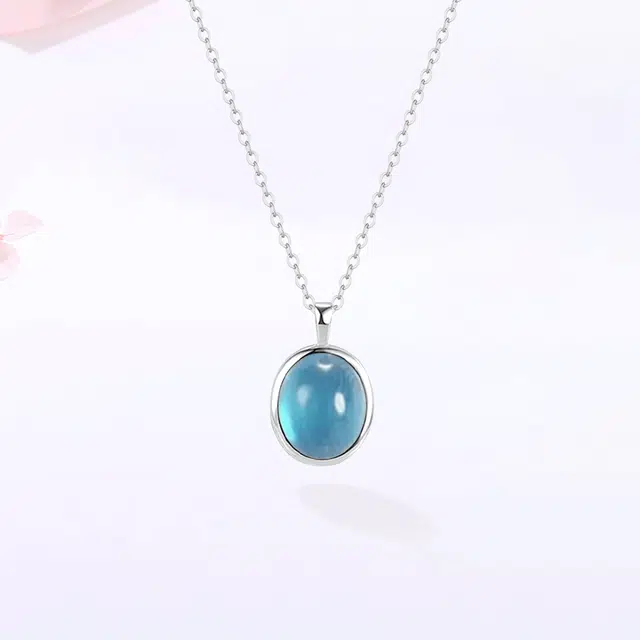 【S999足银|精选高品质】 金师傅 海洋之心锁骨链 法式时尚气质清冷显白简约大方百搭 小众轻奢高级#好运 玻璃猫眼 项链 女款