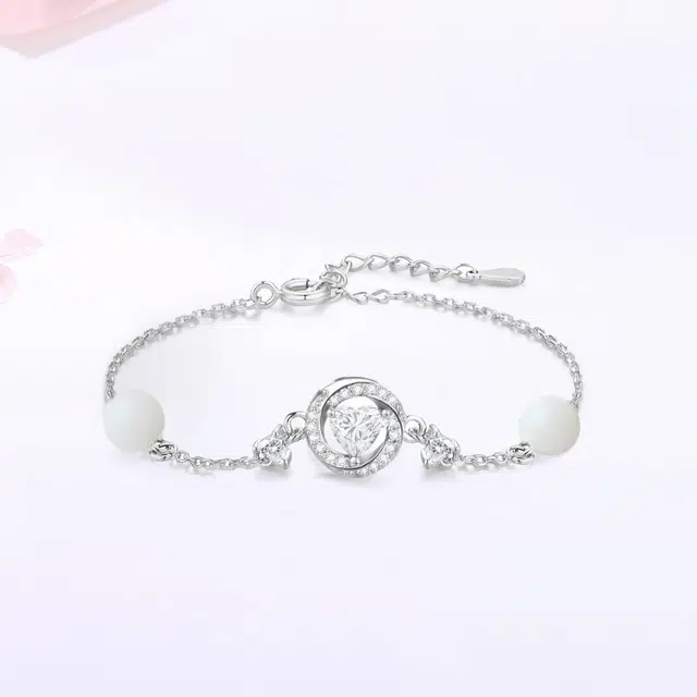 【精选高品质|怦然心动】 金师傅 莫比乌斯手链 跳动的心三秒心动时尚气质简约百搭小众轻奢高级#好运 白玉菩提 手链 女款
