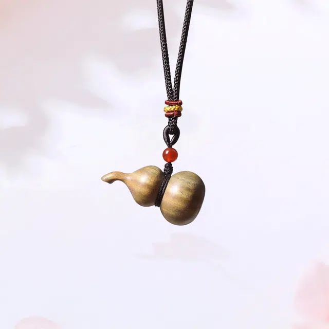 【招财转运|甄选高品质】 金师傅 葫芦吊坠 福禄双全招财纳福 中式国潮气质禅意简约文玩盘玩创意平安转运#好运 绿檀 项链 男女同款情侣款