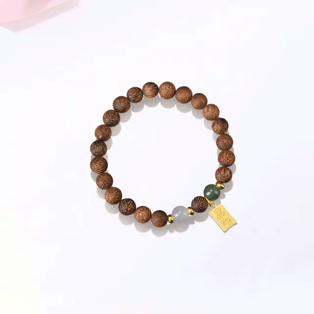 【平安顺遂|甄选高品质】 金师傅 时来运转系列 心想事成 招财纳福新中式国潮复古禅意民族风气质文玩盘玩手饰 楠木 手串 男女同款情侣款
