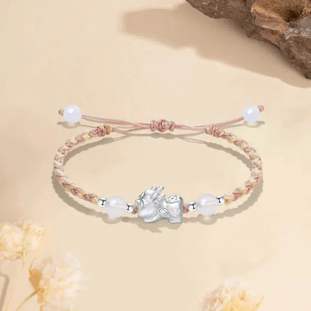 【招财纳福貔貅】 金师傅 转运珠 双珠迎福十二生肖龙年本命年 抓钱年轻小众轻奢手工编织可调节 合金 手链 男女同款情侣款 送礼