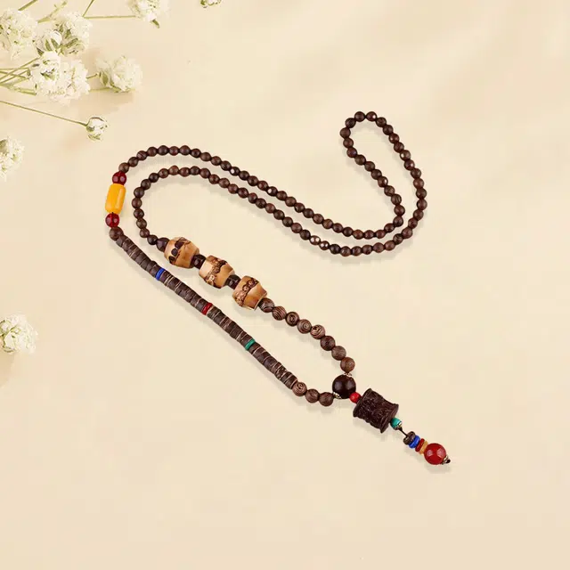 【甄选高品质】 金师傅 节节高升藏饰吊坠 古韵流年吉祥如意竹节 新中式国潮复古长款气质文玩民族风#好运 鸡翅木 项链 男女同款情侣款