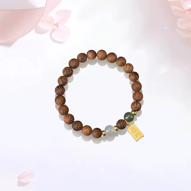 【平安顺遂|甄选高品质】 金师傅 时来运转系列 心想事成 招财纳福新中式国潮复古禅意民族风气质文玩盘玩手饰 楠木 手串 男女同款情侣款