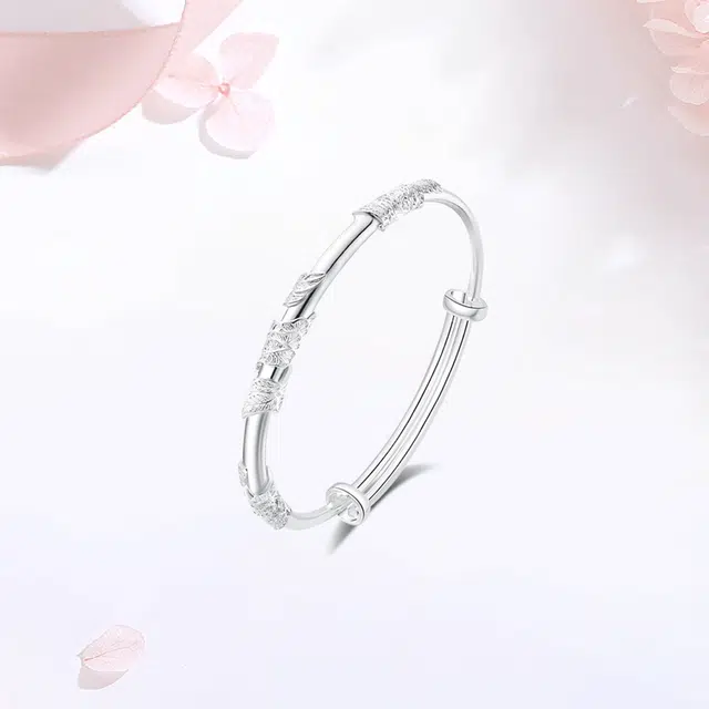 【甄选高品质】 金师傅 繁花似锦冰冰蓝叠戴 一步一响美人镯新中式国潮气质白月光清冷优雅百搭 小众轻奢设计高级 玻璃猫眼 手镯 女款
