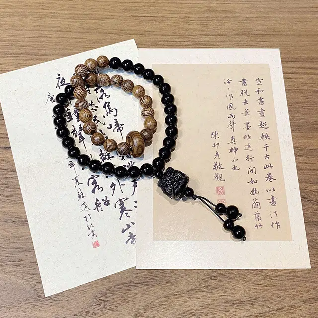 【狮来运转|甄选高品质】 金师傅 双圈醒狮串珠 万事如意招财纳福 考试上岸新中式国潮复古民族气质文玩盘玩 鸡翅木 手串 男女同款情侣款