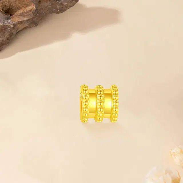 【S999纯黄金 甄选高品质】 金师傅 小蛮腰 好运莲莲吉祥如意新中式国潮气质简约百搭保值储存 足金 一口价 黄金珠串 男女同款情侣款