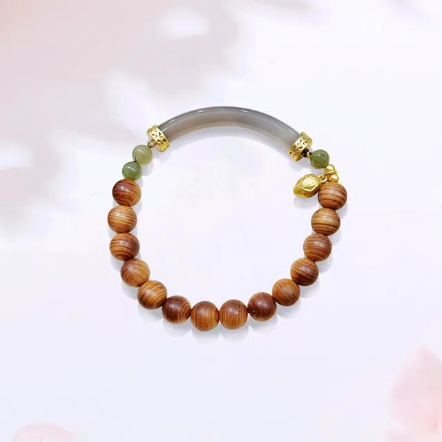 【甄选高品质】 金师傅 莲蓬半镯手链 好运莲莲时来运转 新中式古风气质禅意气质简约百搭小众#好运 檀木 手串 男女同款情侣款