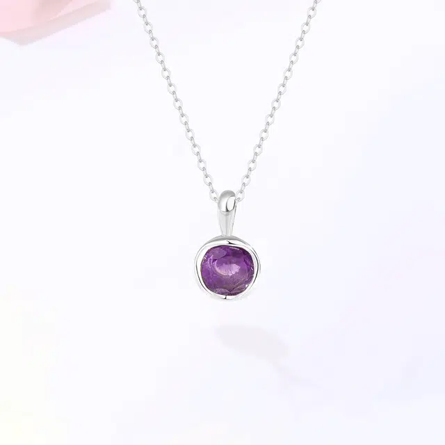 【S925银|甄选高品质|好运加持】 金师傅 能量石 九紫离火连荔枝 时尚精致气质显白氛围简约百搭 小众轻奢高级 紫水晶 项链 女款