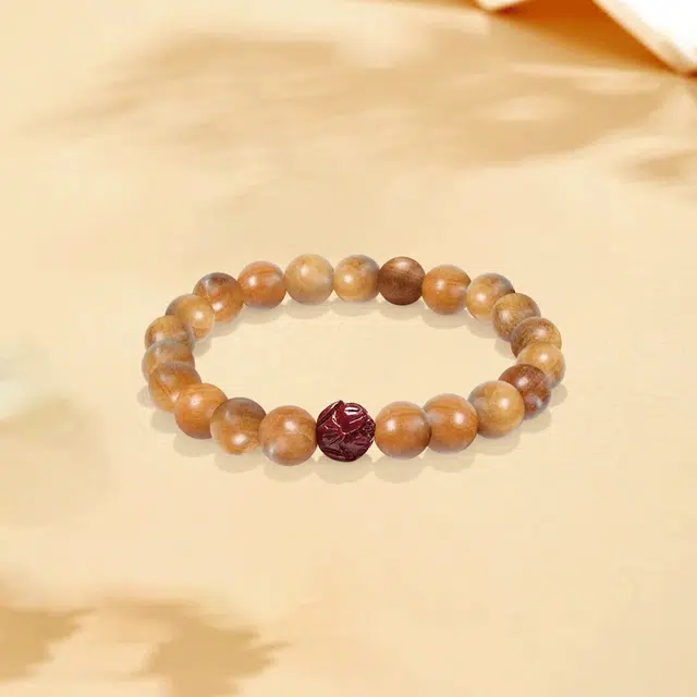 金师傅 好运莲莲 精准桃花 新中式平安扣 小众佛珠手饰 国风国潮文玩串珠 万里上岸招财衲福 单圈 桃木 手串 男女同款情侣款