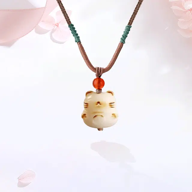 【招财猫|甄选高品质】 金师傅 炭烧猫咪吊坠 萌趣可爱创意独特 新中式小众简约高级日常小清新时尚气质#好运 菩提根 项链 男女同款情侣款