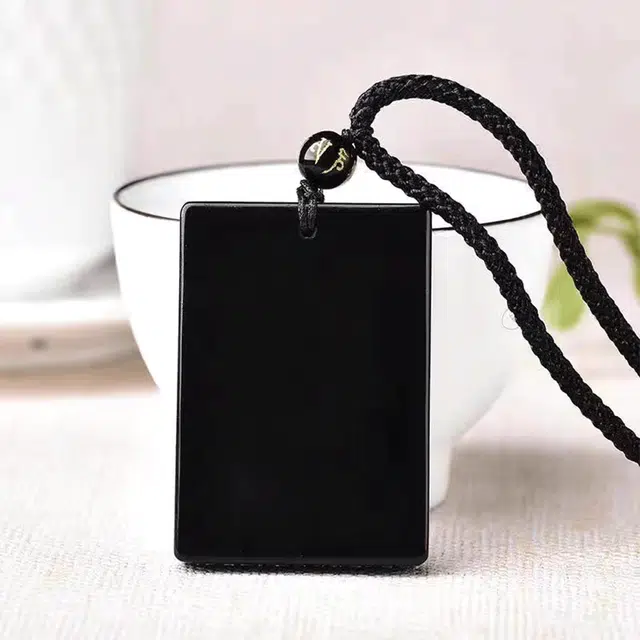 【限量赠·最佳爸爸证|甄选高品质】 金师傅 平安无事牌 招财纳福 前程似锦新中式国潮气质简约百搭霸气#好运 黑曜石 项链 男女同款情侣款