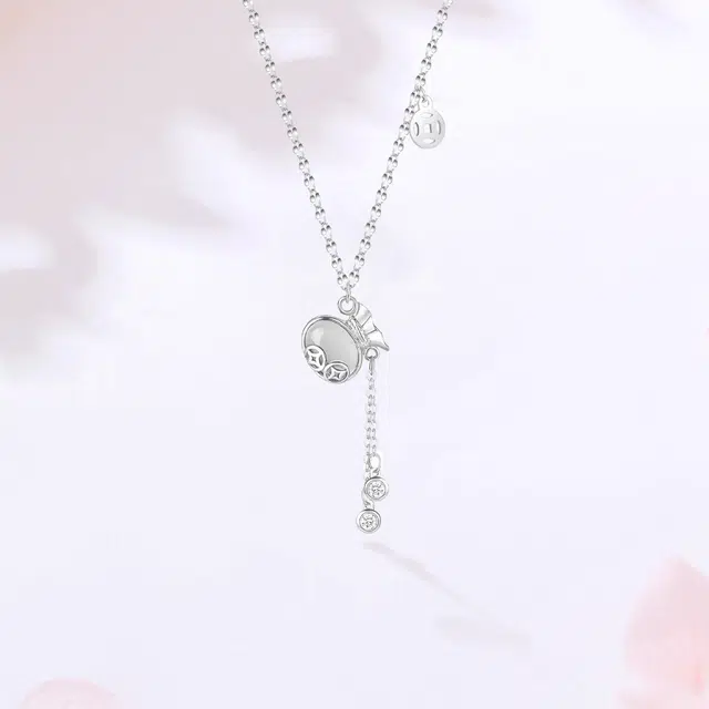 【甄选高品质】 金师傅 福袋流苏 吉祥如意钱袋子 招财纳福 新中式气质清冷感小众轻奢高级简约百搭#好运 玉髓 项链 女款