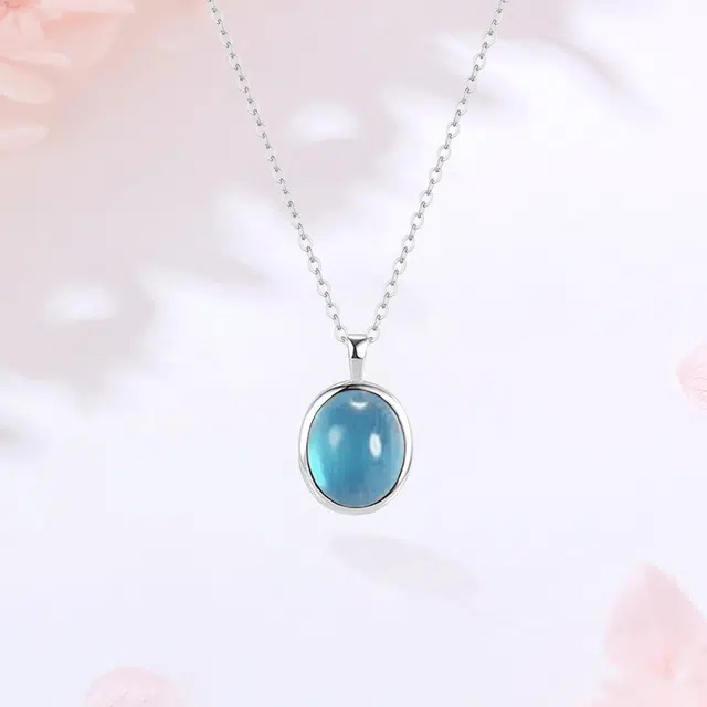 【S999足银|精选高品质】 金师傅 海洋之心锁骨链 法式时尚气质清冷显白简约大方百搭 小众轻奢高级#好运 玻璃猫眼 项链 女款
