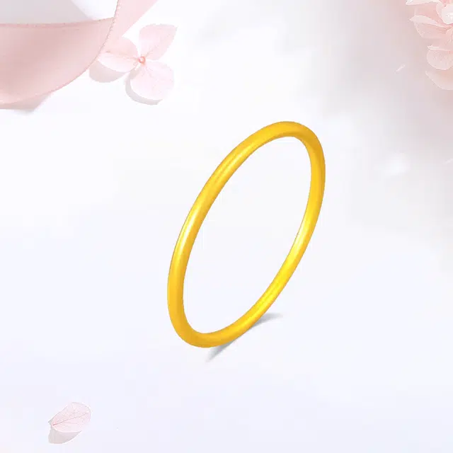 【甄选高品质】 金师傅 灼灼桃花素圈叠戴 一步一响新中式国潮古风美人镯粉嫩气质简约百搭 小众轻奢高级#好运 玻璃猫眼 手镯 女款