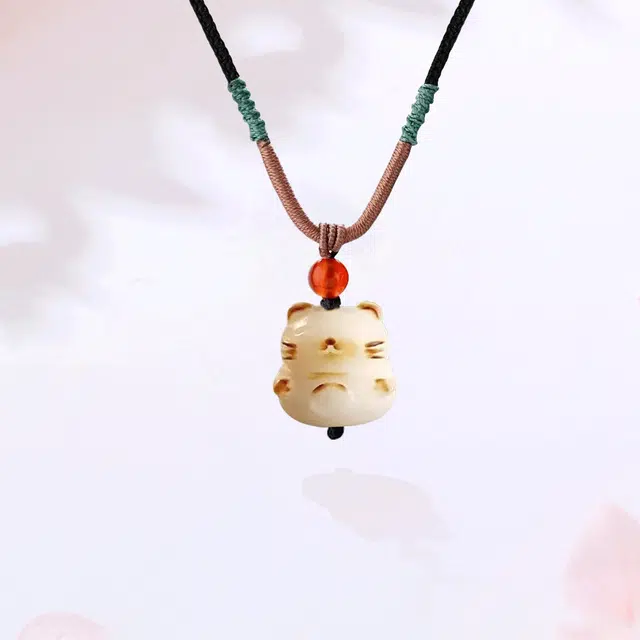 【招财猫|甄选高品质】 金师傅 炭烧猫咪吊坠 萌趣可爱创意独特 新中式小众简约高级日常小清新时尚气质#好运 菩提根 项链 男女同款情侣款