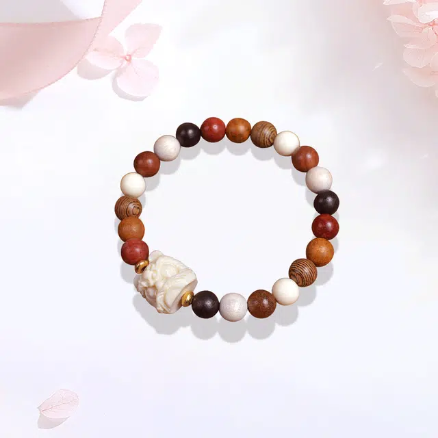 【狮来运转|甄选高品质】 金师傅 招财多宝系列 萌趣可爱醒狮猫爪转运纳福 新中式国潮气质佛珠简约文玩盘玩 檀木 手串 男女同款情侣款