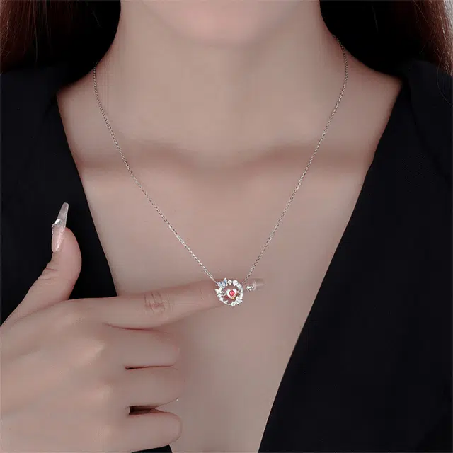 【S999纯银|高品质|跳动的心】 金师傅 在逃公主锁骨链 森系灵动蝴蝶招财纳福甜美气质小清新百搭 小众轻奢高级#好运 玻璃猫眼 项链 女款