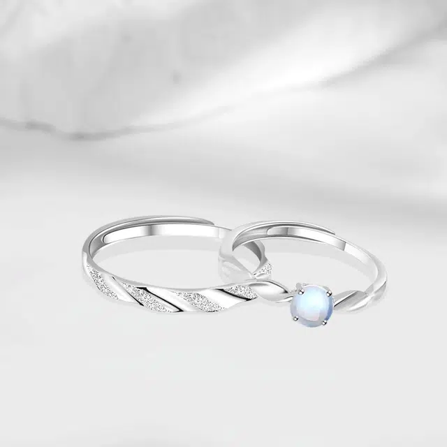 【精选高品质】 金师傅 爱意永恒对戒 幻彩星球浪漫时尚精致气质简约百搭 小众轻奢设计高级#好运 玻璃猫眼 可调节戒指 男女同款情侣款