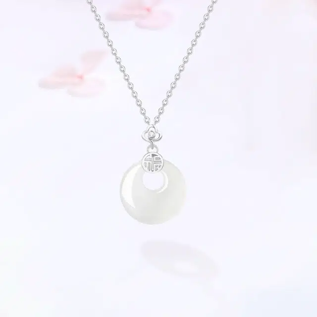 【S999足银|甄选高品质】 金师傅 吉祥如意套装 祥云平安扣弥勒佛吊坠 招财好运新中式国潮高级简约百搭#好运 玉髓 项链 女款