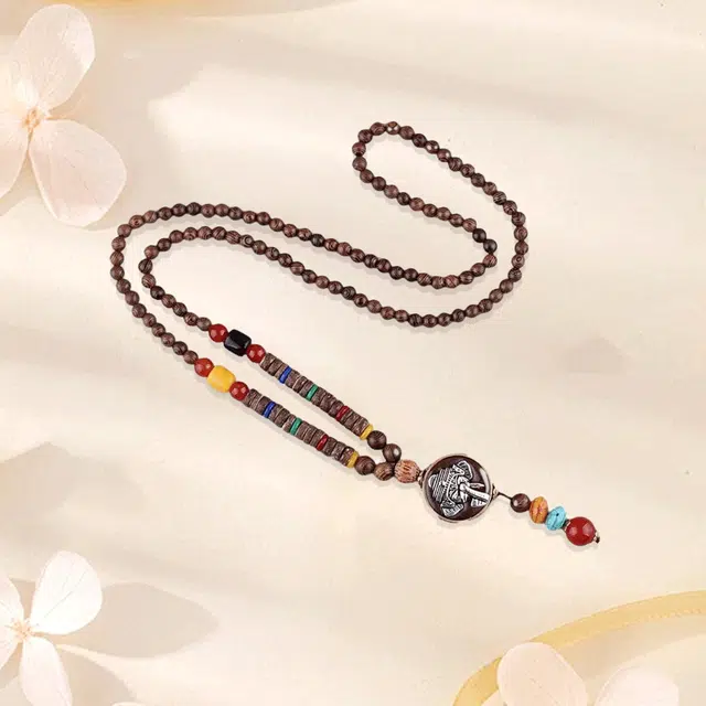 【甄选高品质】 金师傅 尼泊尔大象藏饰吊坠 古韵流年吉祥如意平安福 新中式国潮复古长款气质文玩民族风 鸡翅木 项链 男女同款情侣款