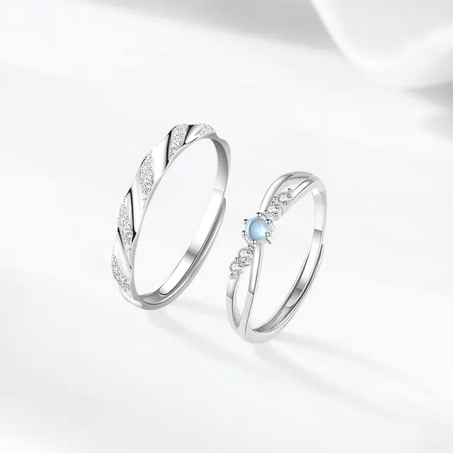 【精选高品质】 金师傅 爱意永恒对戒 幻彩星球浪漫时尚精致气质简约百搭 小众轻奢设计#好运 玻璃猫眼 可调节戒指 男女同款情侣款
