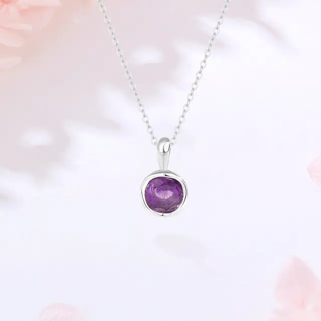 【S925银|甄选高品质|好运加持】 金师傅 能量石 九紫离火连荔枝 时尚精致气质显白氛围简约百搭 小众轻奢高级 紫水晶 项链 女款