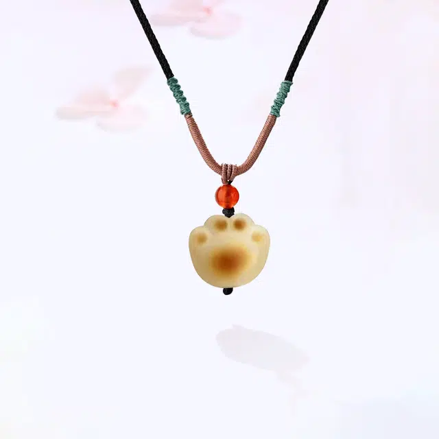 【招财猫|甄选高品质】 金师傅 炭烧猫爪吊坠 萌趣可爱创意独特 小众简约高级日常约会表白仪式感#好运 菩提根 项链 男女同款情侣款