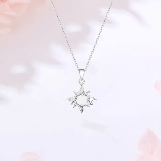 【S999银|甄选高品质】 金师傅 白月光锁骨链 璀璨爆闪太阳花 气质清冷法式简约百搭日常 小众轻奢高级#好运 玉髓 项链 女款