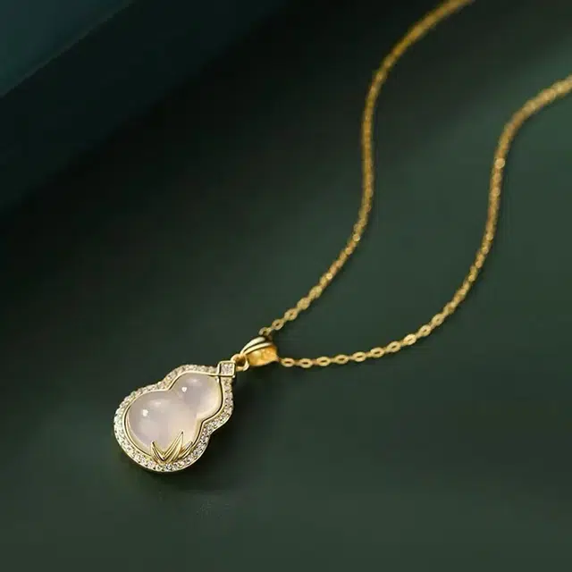 【买一赠一|S999足银|精选高品质】 金师傅 福禄双全吊坠 竹叶葫芦福气满满招财纳褔万事如意 新中式国潮优雅气质#好运 琉璃 项链 女款