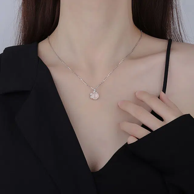 【高品质|S999足银】 金师傅 梅花锁骨链 梅你不行新中式国潮风清透感 复古气质简约轻奢百搭通勤高级简约日常#好运 玉髓 玉石项链 女款