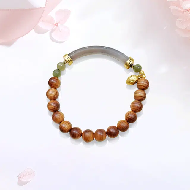 【甄选高品质】 金师傅 莲蓬半镯手链 好运莲莲时来运转 新中式古风气质禅意气质简约百搭小众#好运 檀木 手串 男女同款情侣款