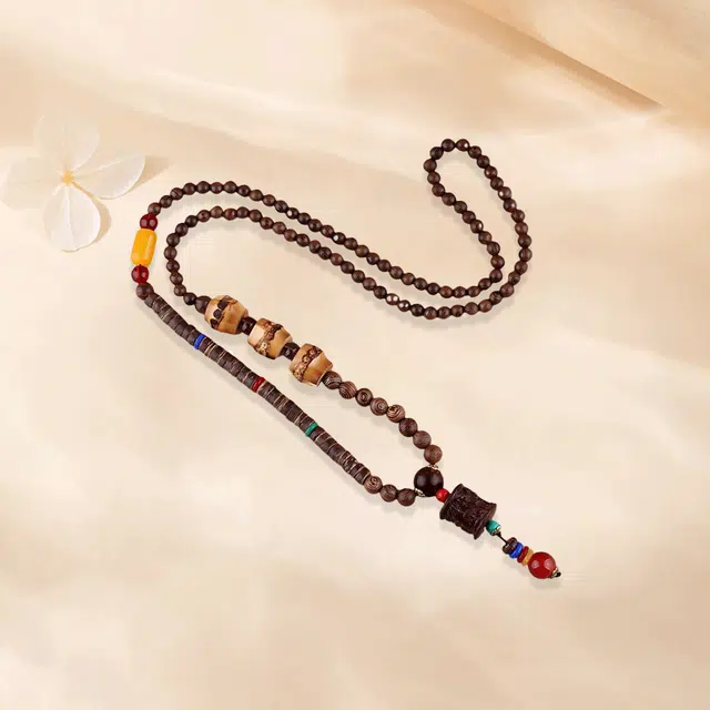 【甄选高品质】 金师傅 节节高升藏饰吊坠 古韵流年吉祥如意竹节 新中式国潮复古长款气质文玩民族风#好运 鸡翅木 项链 男女同款情侣款