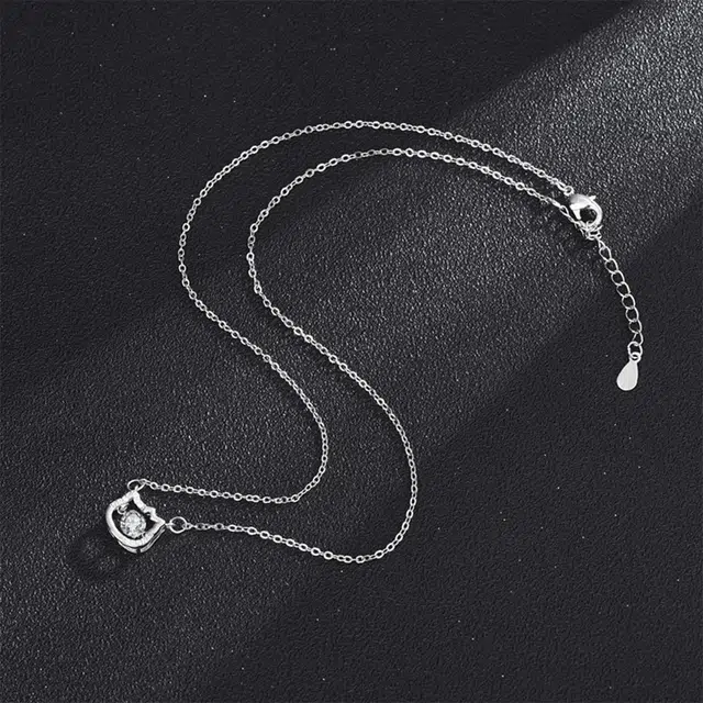 【S925银|甄选高品质】 金师傅 闪耀猫咪锁骨链 跳动的心 森系甜美可爱萌趣招财猫卡通灵动 创意简约百搭小众高级#好运 琉璃 项链 女款