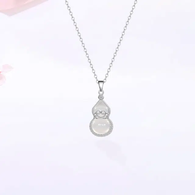 【S925银|精选高品质】 金师傅 福禄双全锁骨链 招财纳福葫芦 新中式国潮精致气质优雅简约百搭 小众轻奢高级#好运 玉髓 项链 女款