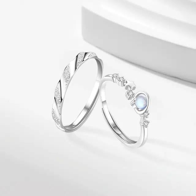 【精选高品质】 金师傅 爱意永恒对戒 莫比乌斯幻彩星球 浪漫时尚精致气质简约百搭 小众轻奢设计高级#好运 玻璃猫眼 戒指 男女同款情侣款
