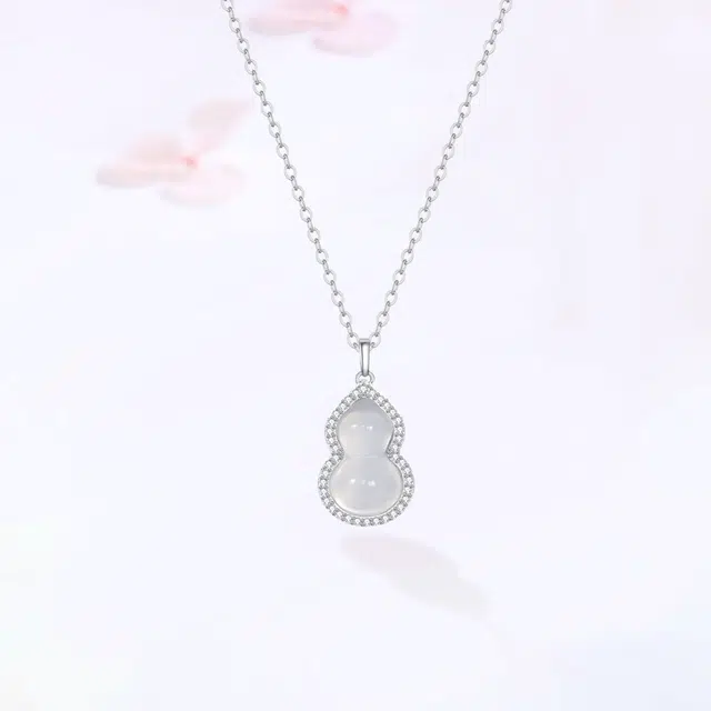 【S925银|精选高品质】 金师傅 福禄双全锁骨链  吉祥如意 招财纳福葫芦新中式气质简约百搭 小众轻奢设计高级感#好运 玉髓 项链 女款