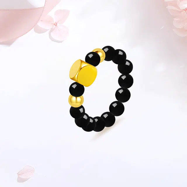 【999足金|甄选高品质】 金师傅 小方糖对戒 甜蜜饰爱 简单爱浪漫气质百搭高级小众轻奢告白周年仪式感#好运 玛瑙 戒指 男女同款情侣款