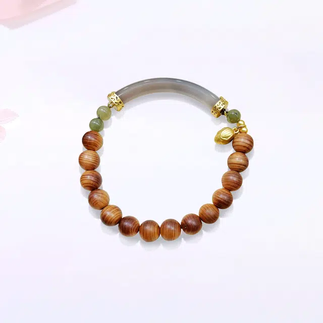 【甄选高品质】 金师傅 莲蓬半镯手链 好运莲莲时来运转 新中式古风气质禅意气质简约百搭小众#好运 檀木 手串 男女同款情侣款