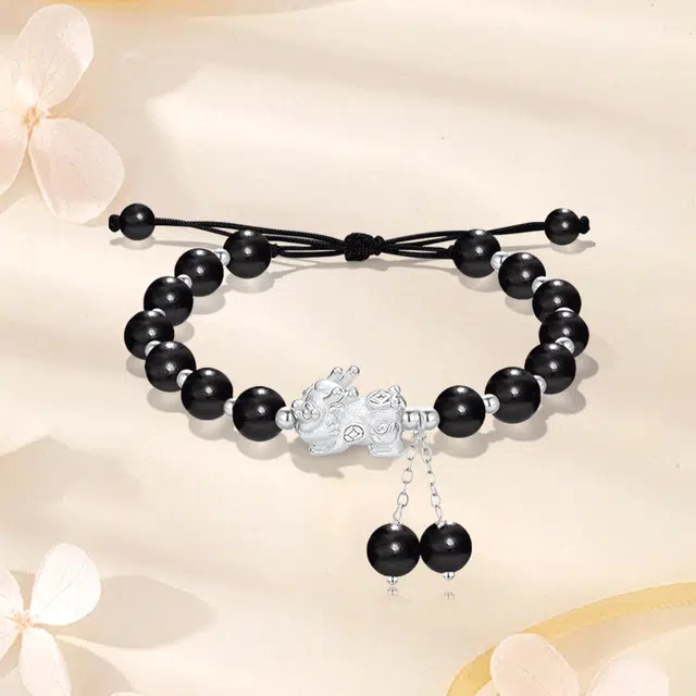 金师傅 【转运貔貅】招财纳福吞金兽 小众设计国潮国风转运珠 中式国潮文玩#好运 黑檀 手链 男女同款情侣款